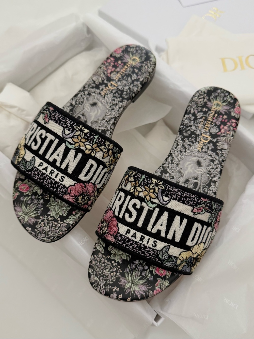 NWT Dior Dway Millefiori Slides, 36.5
